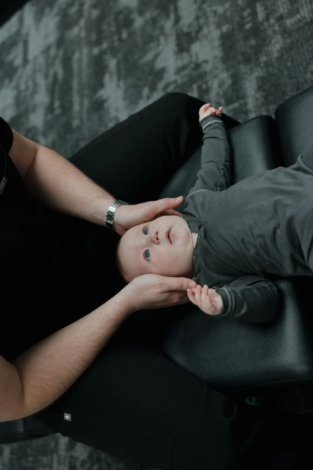 Gentle pediatric chiropractic adjustment at The Wellness Way - Mason