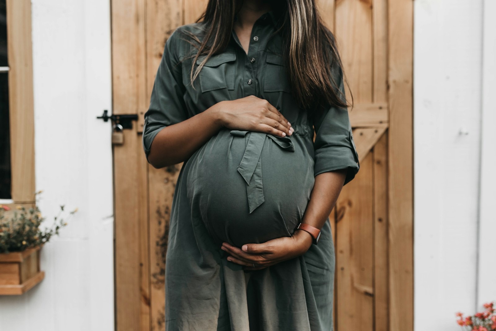 Calm pregnant woman in soft natural light