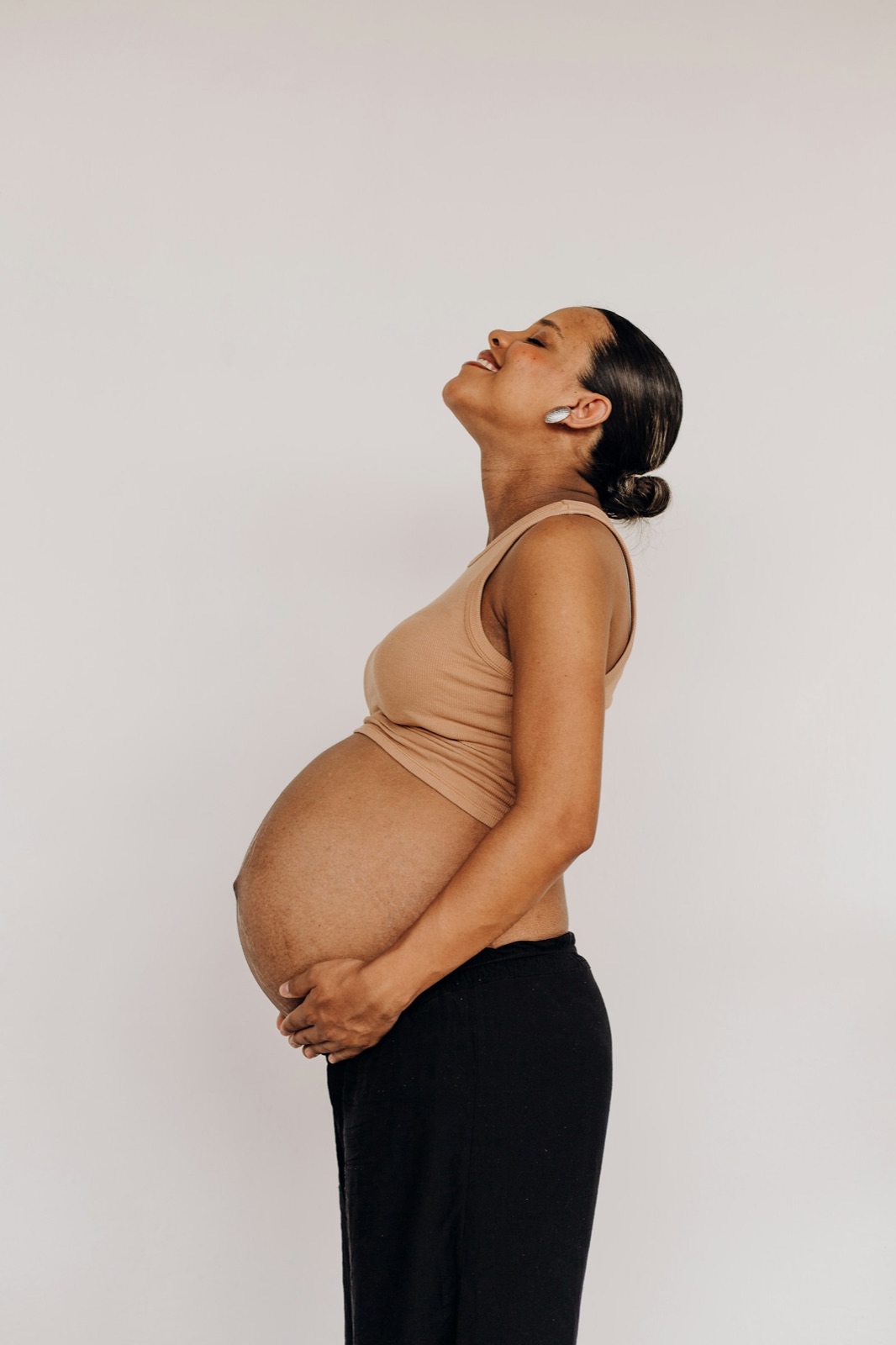 Calm pregnant woman in a peaceful portrait